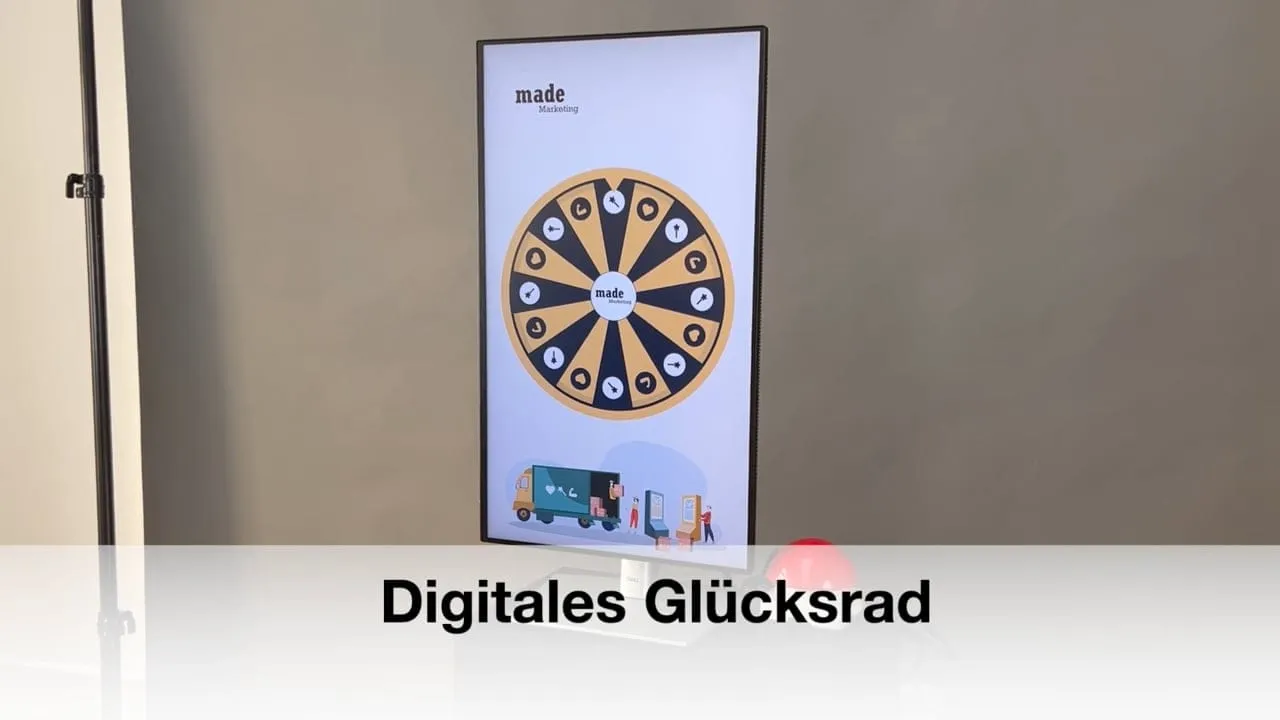 The digital Glücksrad in use